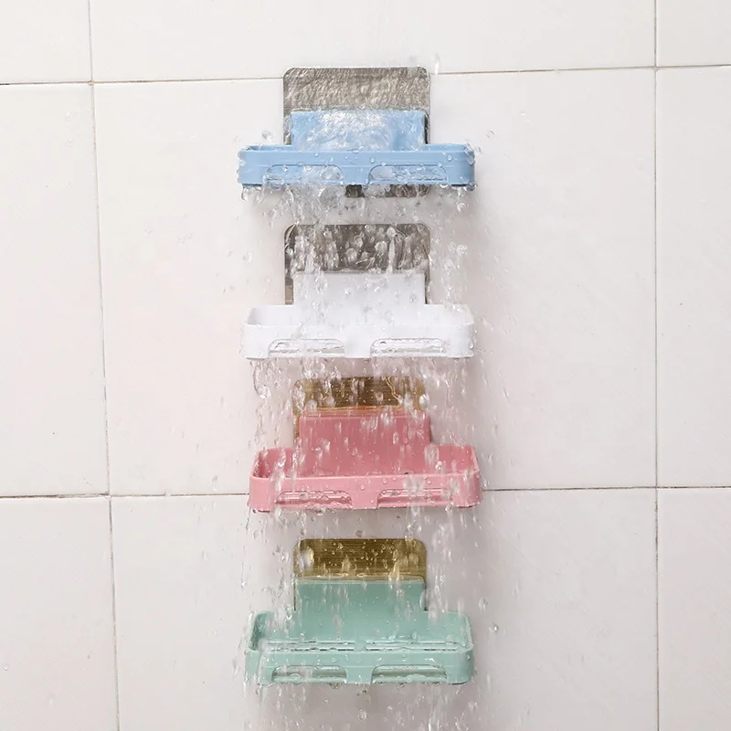 Kitchen bathroom household wall-mounted drainage plastic non-perforated soap box