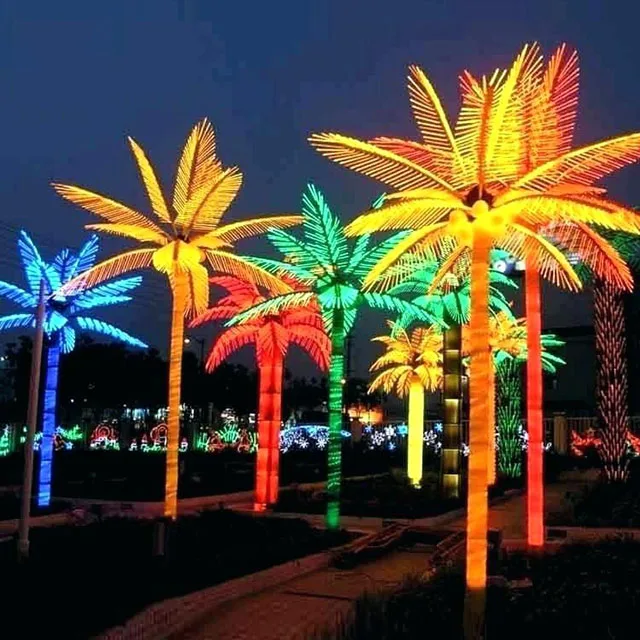 Outdoor Landscape 3m Higher Artificial LED Palm Tree Lighted Coconut Palm Tree with LED Light for Holiday Decoration
