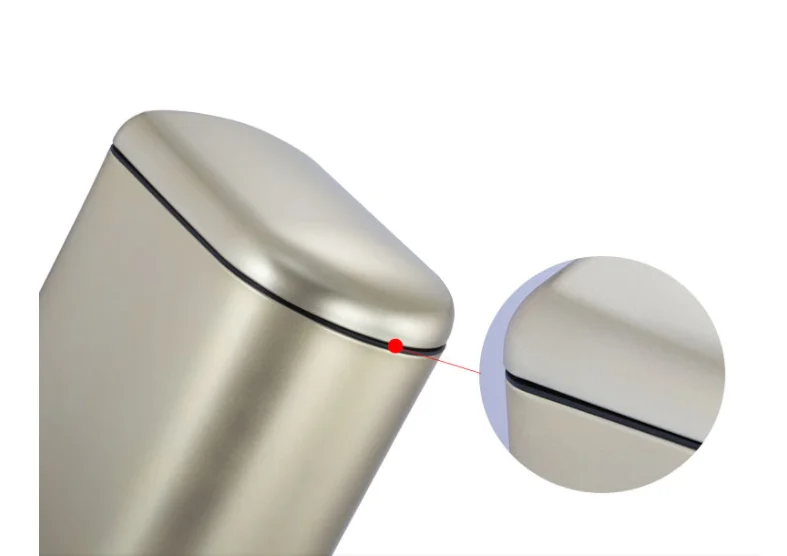 Kingze 10L Kitchen Dust Bin Stainless Steel Trash Can Foot Pedal Waste Bin with Lid