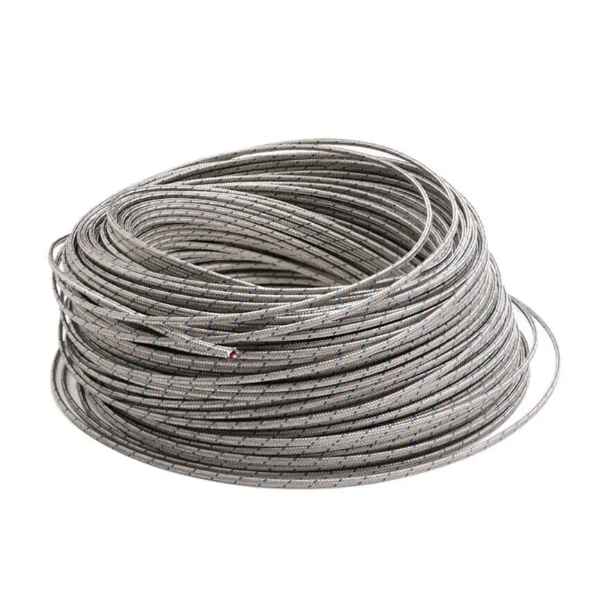 Stranded  Type K thermocouple wire metal braid Chromel Alumel thermo wire KX wire type K fiberglass insulated extension cable