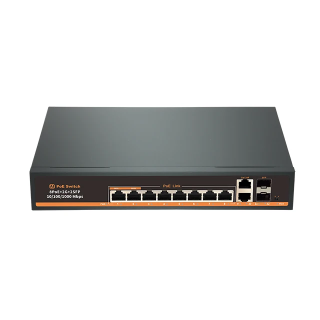Customized CCTV 8-Port Full Gigabit Ethernet Poe Switch for IT ,restaurant and catering Industry