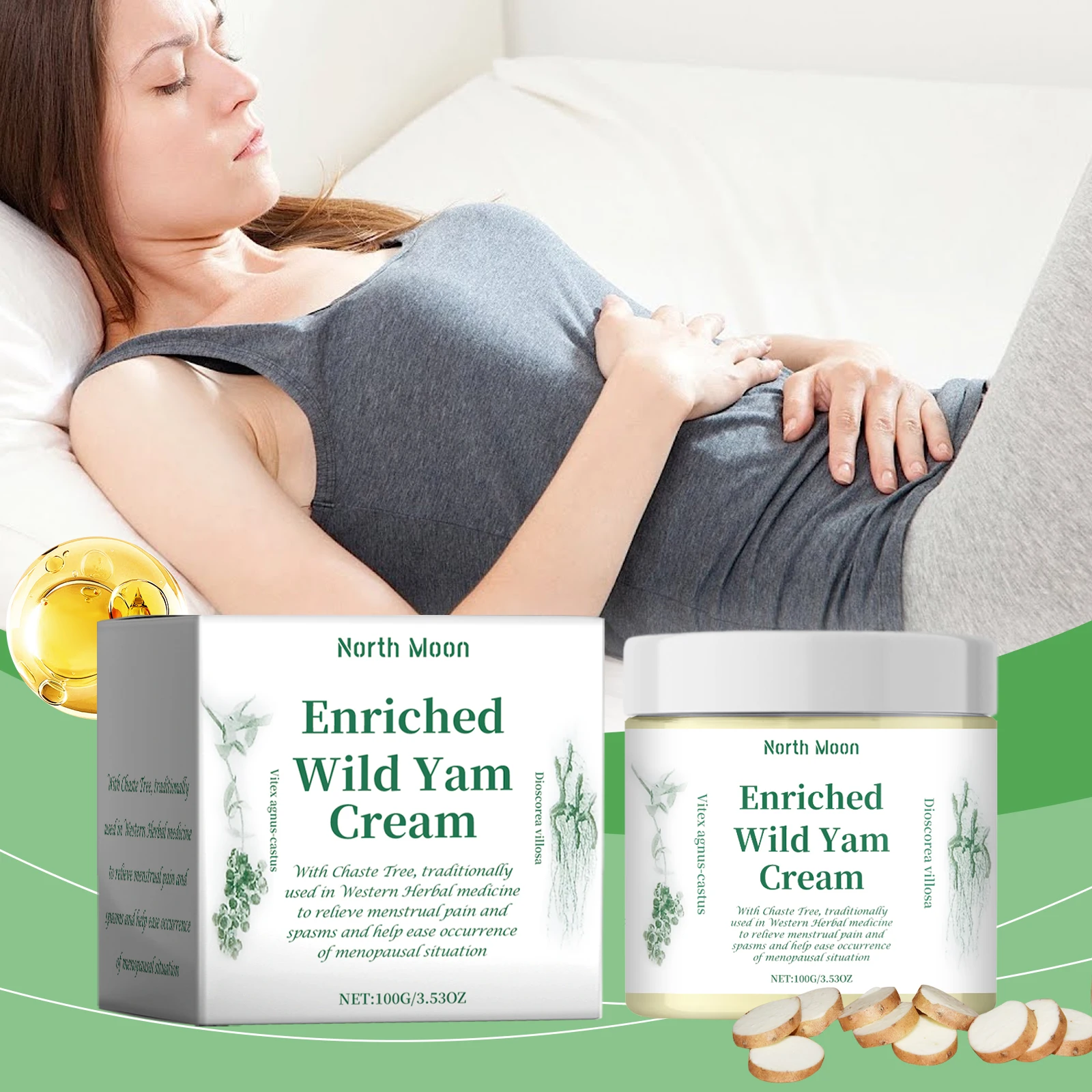 Chinese herbs effectively and safely promote blood circulation warm pain relief Enriched Wild Yam Cream