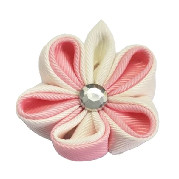 Customized Japanese Ribbon Kanzashi Flower Hair Bow Clip - Buy Ribbon Flower Hair Bow Mini Hair Clip