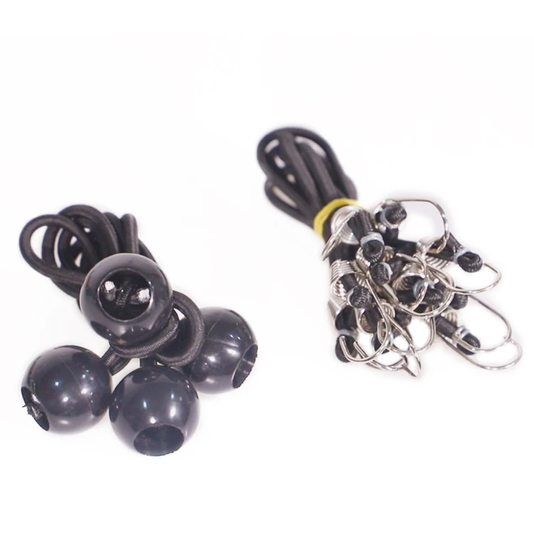 Wholesale 4mm Black Rubber Bungee Ball Cords Tie down Ball for Outdoor Tent Camping & Hiking Products