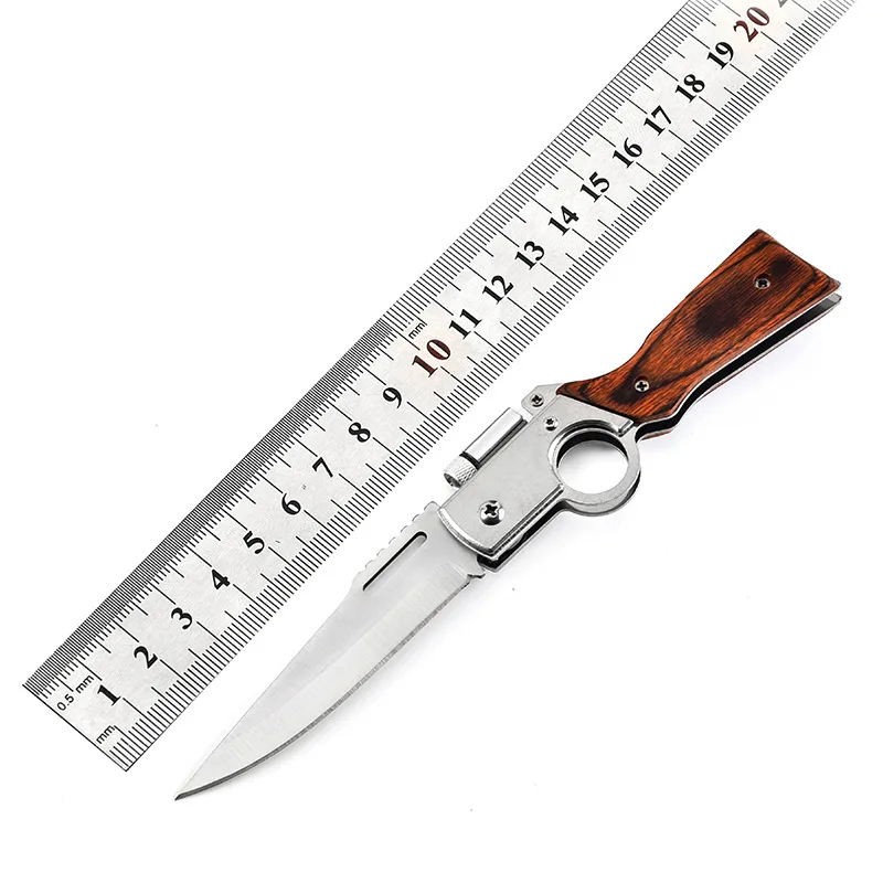 Hot Sale AK Shape Folding Pocket Knife Multifunctional Outdoor Camping Knife with Lights