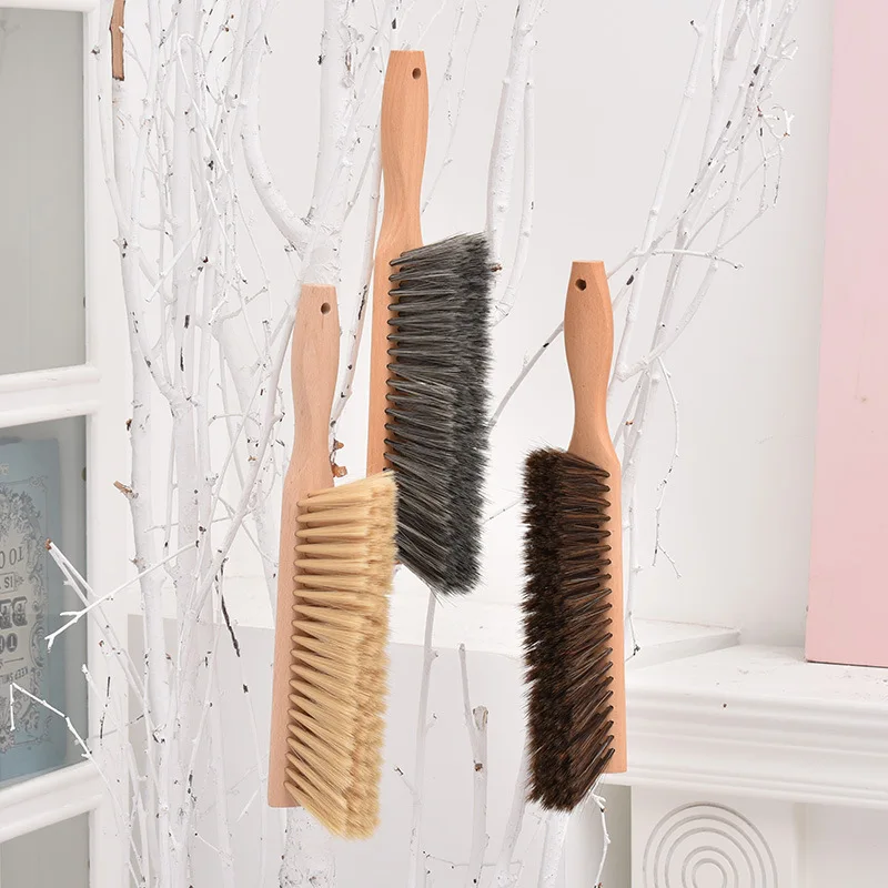 Hand Broom Cleaning Brushes Soft Bristles Dusting Brush for Cleaning Car/Bed/Couch/Draft/Garden/Furniture/Clothes Wooden Handle
