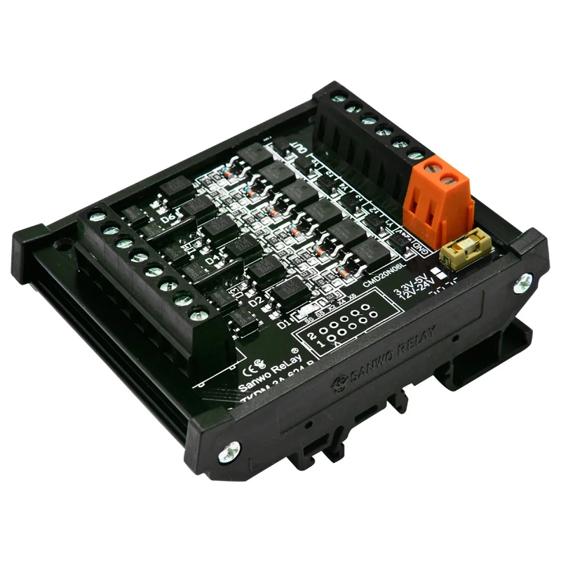 6 channels 3A Optocoupler Isolation Amplifier Relay Module with Safety Tube Solenoid Valve Single Chip Microcomputer Control Bo