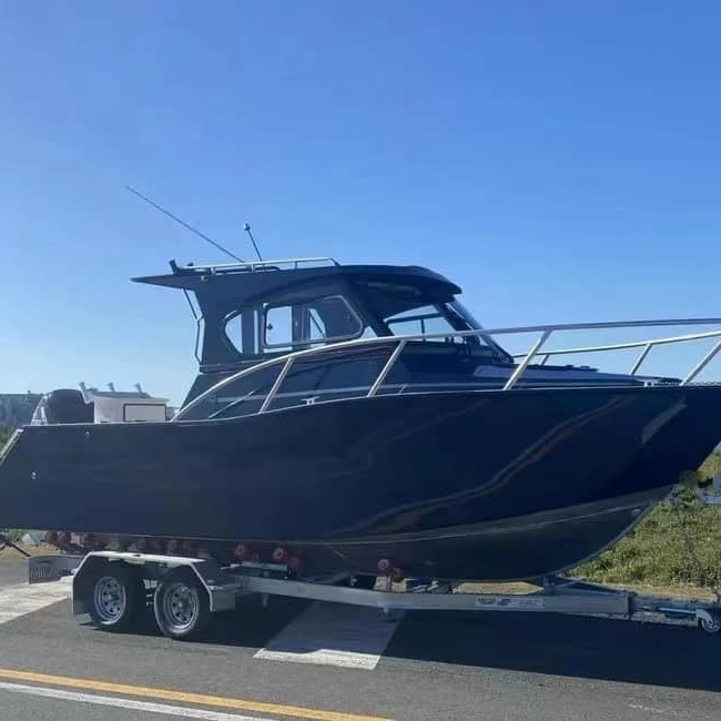 25ft 7.5m Profisher  Aluminum speed boat luxury yacht cabin cruiser sport fishing boat for sale