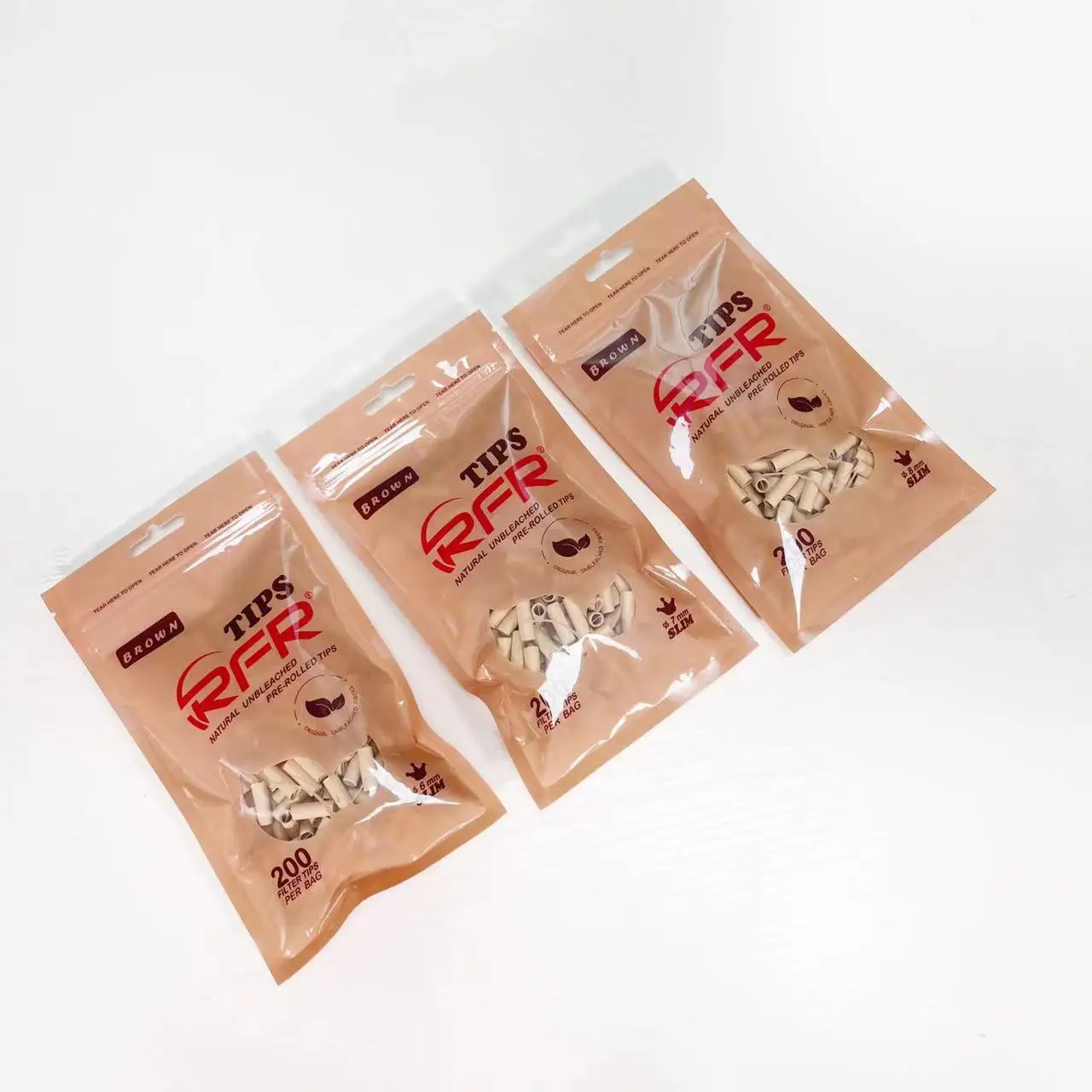 RFR Brown Filter Tips in Various Sizes Can Custom Packaging for Cigarette Smoking Paper Roll and Rolling Papers