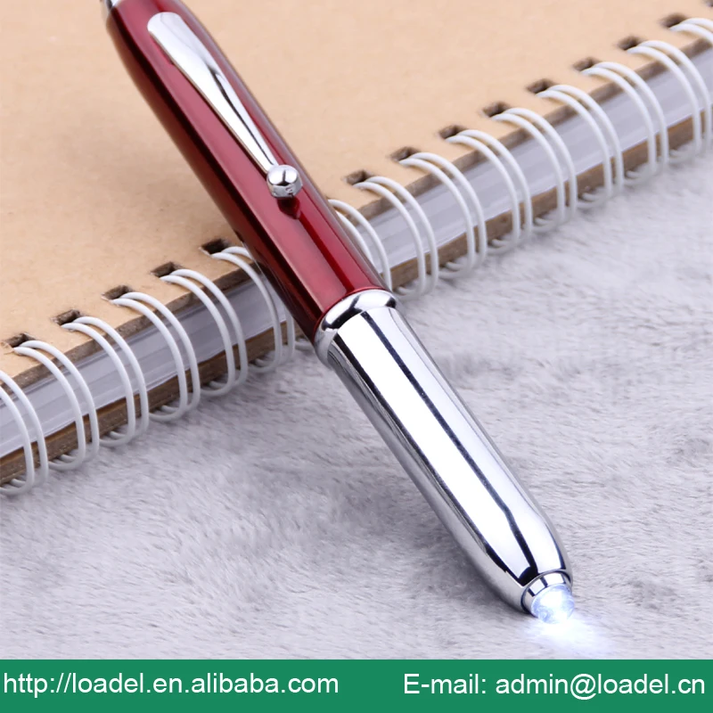 Cheap 3 in 1 pen with stylus light up pen customized logo promotional pen light