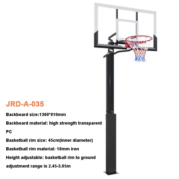High Quality Height Adjustable Removable Fixed Inground Basketball Hoops Stand