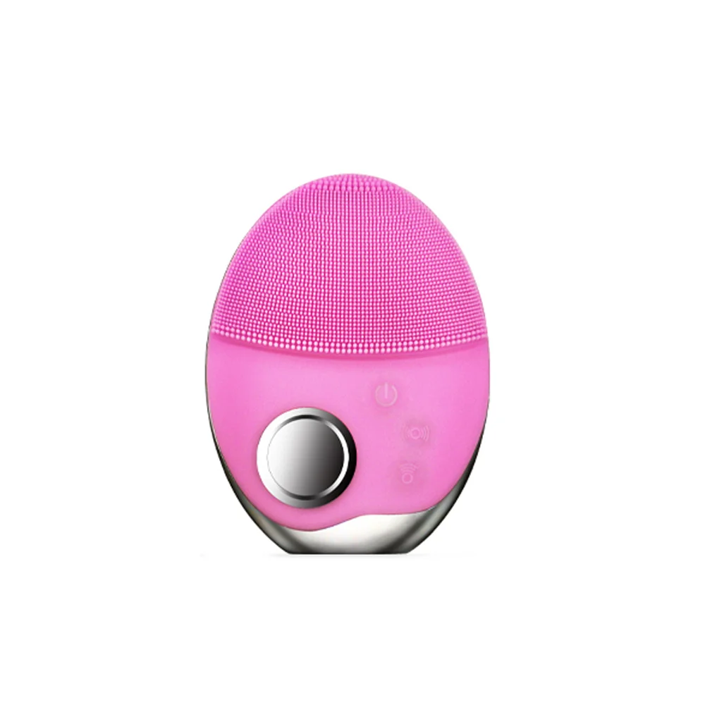 Ultrasonic Facial Cleaning Massage Brush LED Photon Light Pore Cleanser Wireless Charger Silicone Sonic Face Washing brush