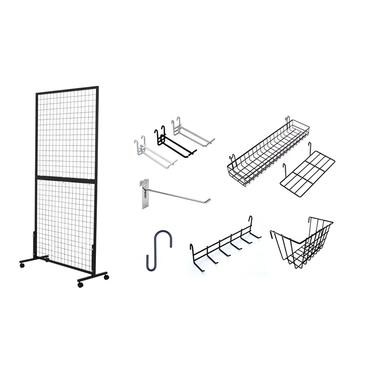 Single-Sided Display Stand Grid Wall Panels for Craft Shows Wire Display Rack Made of Steel and Iron