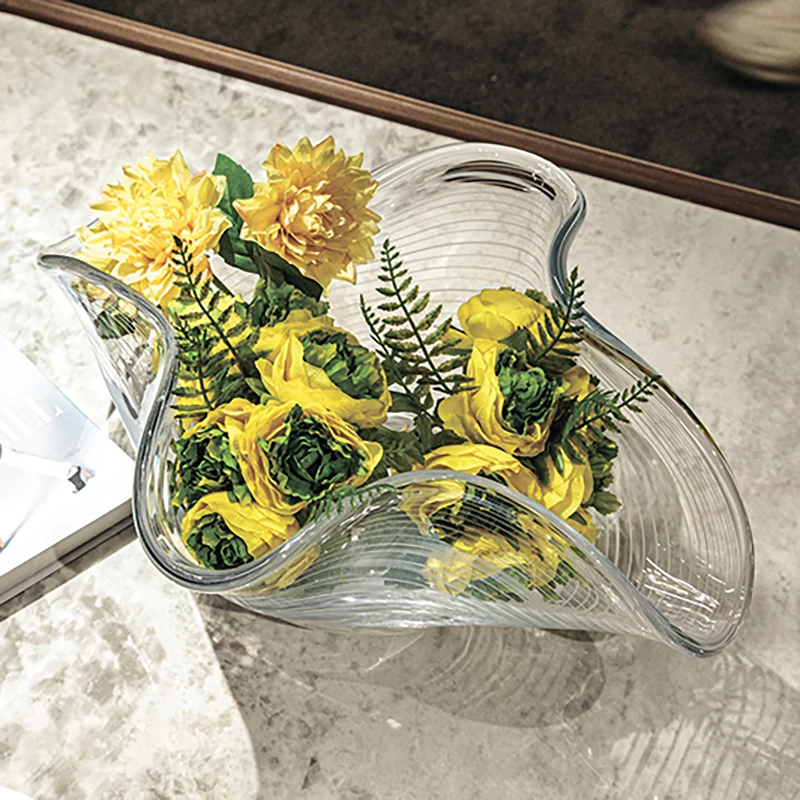 Large ship shape white silk vegetable compote crystal glass double layer dry fruit plate decoration tray