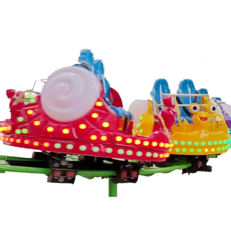 Hot sale amusement park attraction sliding spinning snail mini roller coaster rides for children