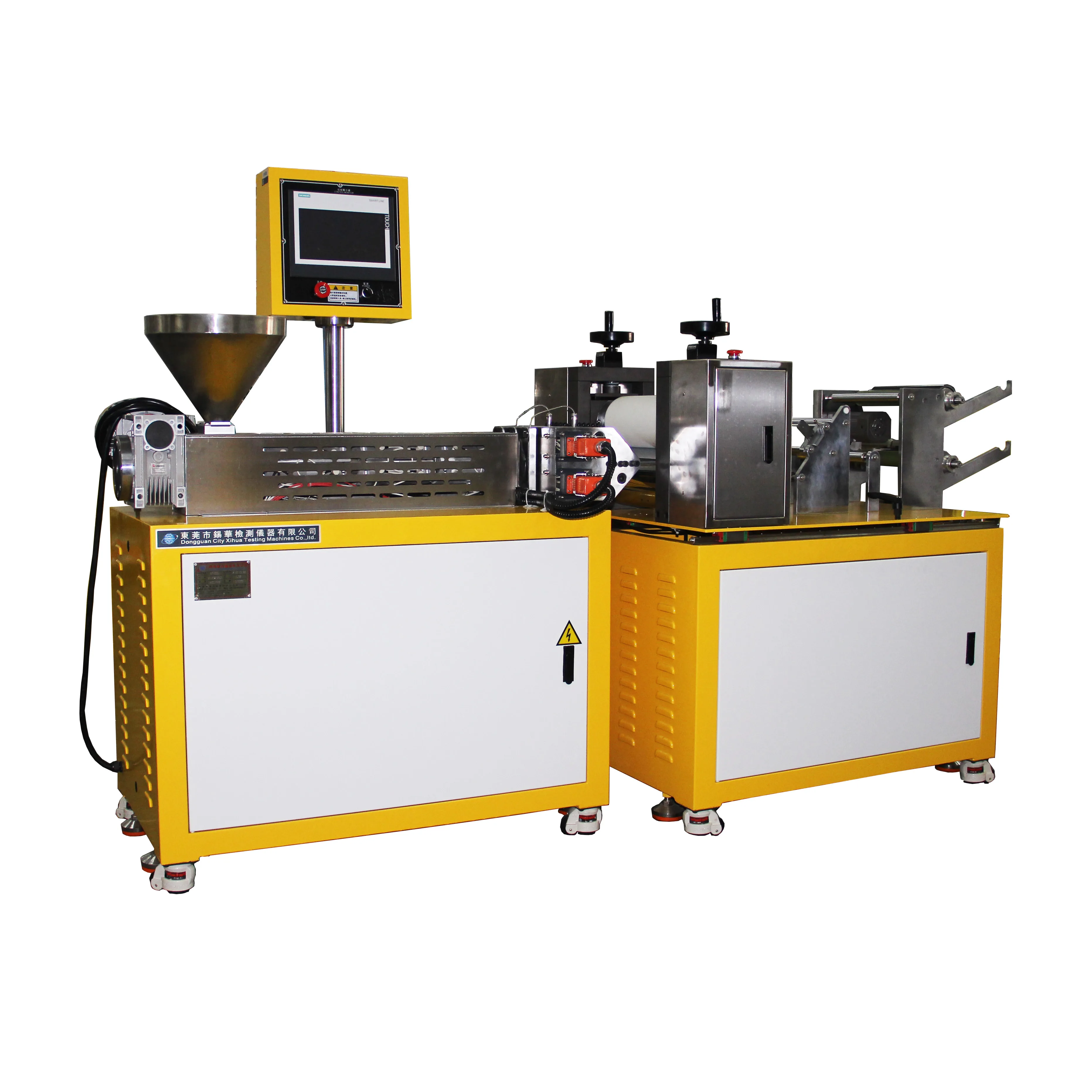 lab cast film machine with calendering tester
