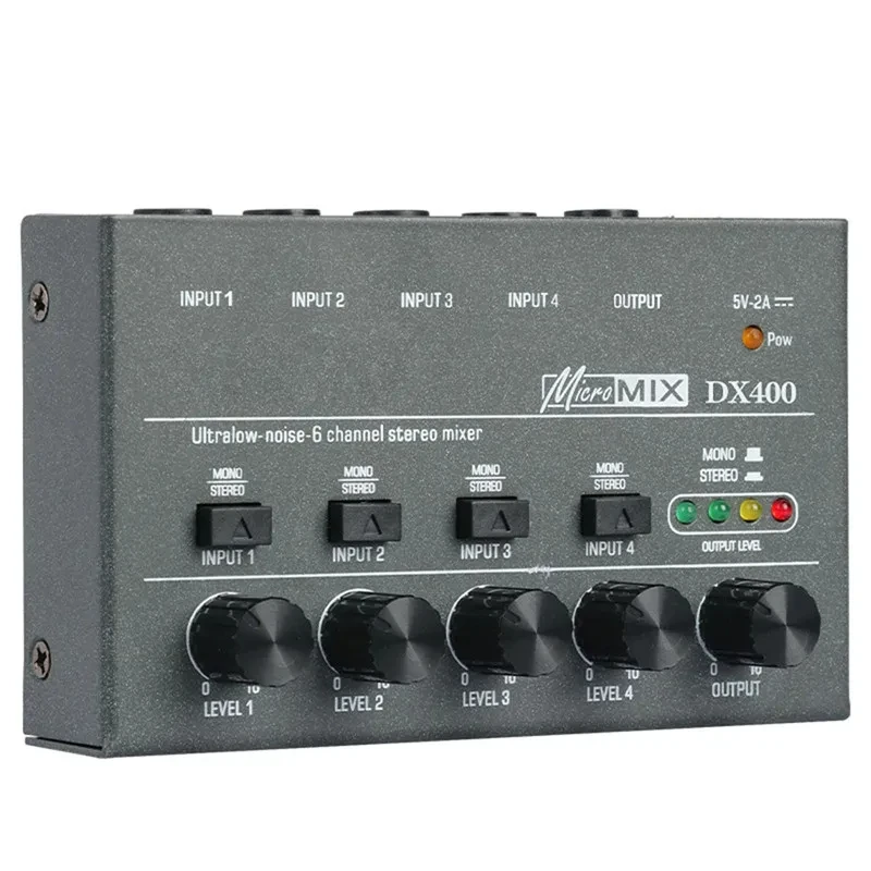 Upgraded EIF04/06/08 Ultra Low Noise 4/6/8 Channel Line Mixer Mini Sound Mixer Power Supply DC5V Easy Operation Audios Mixer