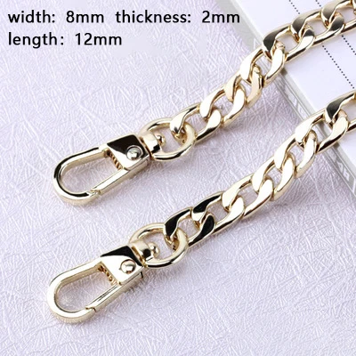 High Quality Metal Brass Handbag Chains for Bags Accessories Purse Shoulder Handbag Chain Strap Curb Black Metal Lady Chains Bag
