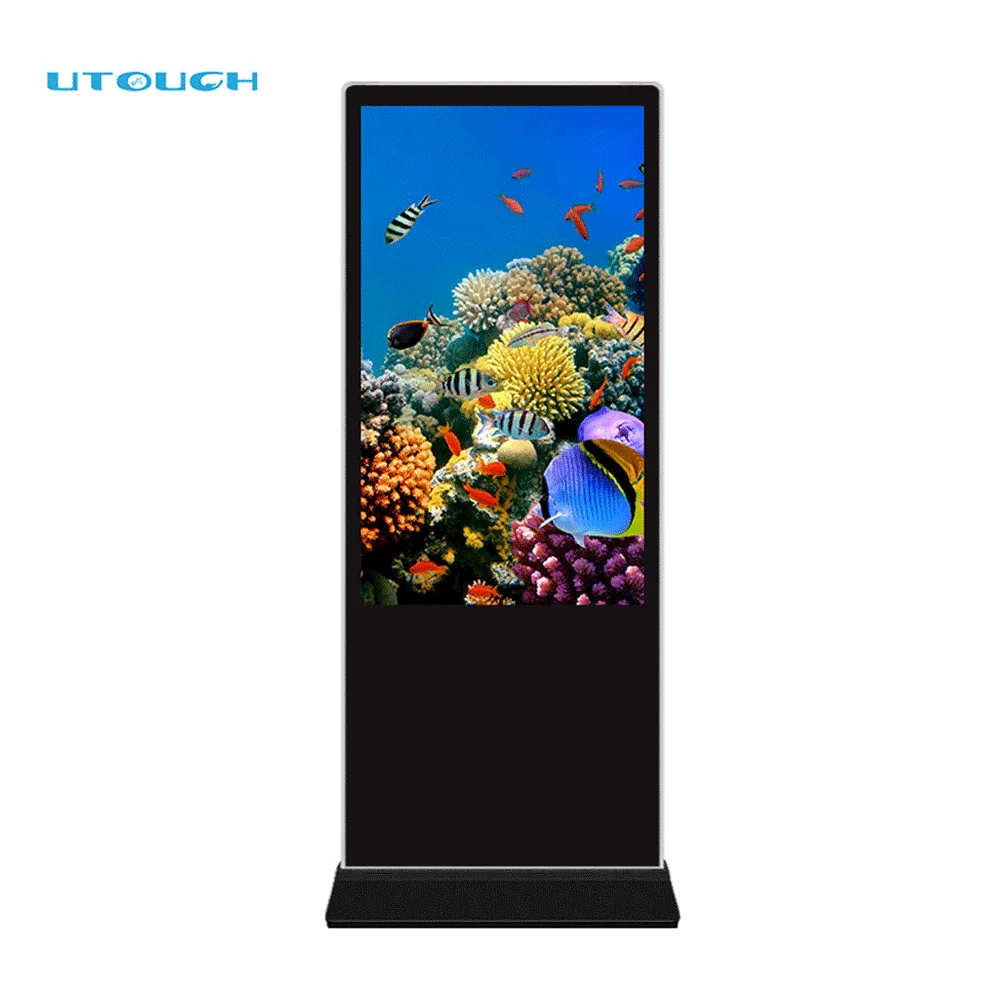 stand alone kiosk totem wifi lcd 43inch touch screen floor standing advertising display