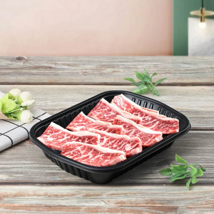  Экологичный пластиковый поднос для пищевых продуктов OEM/ODM индивидуальный контейнер упаковки мяса в супермаркете одноразовый овощей и