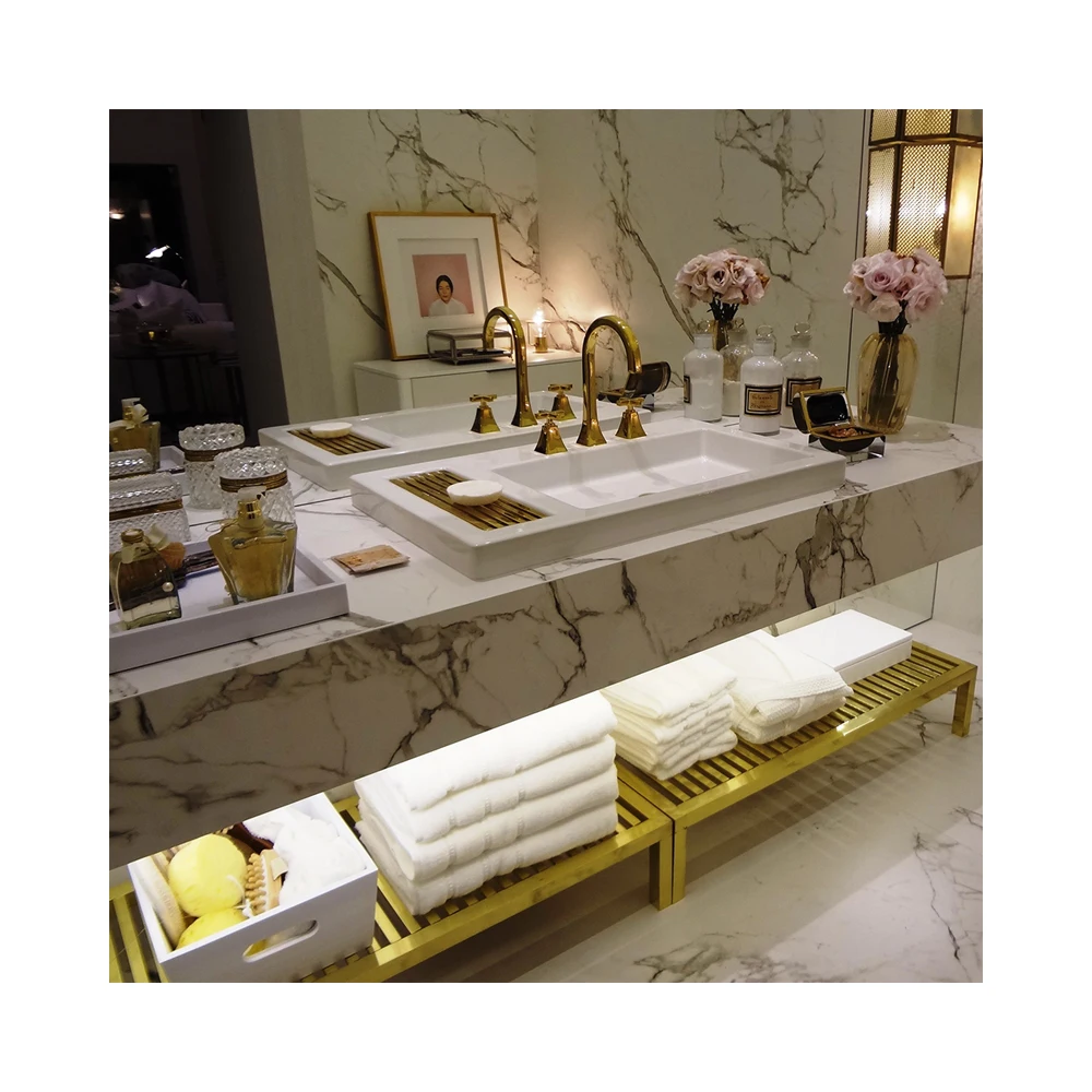 Hot sale marble villa high-end decoration Carrara white kitchen bathroom countertop vanity marble plate