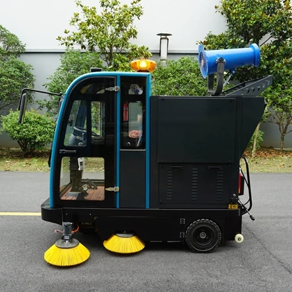 Electric Steering Road Sweeper Vacuum Street Sweeper with High Pressure Water Gun And Sprayer All In One Road Sweeper Machine