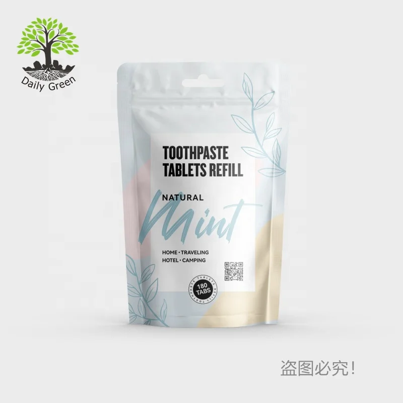 Eco Easy Toothpaste Tabs Toothpaste Tablets With Fluoride Customize 125 Tabs Paper Bag