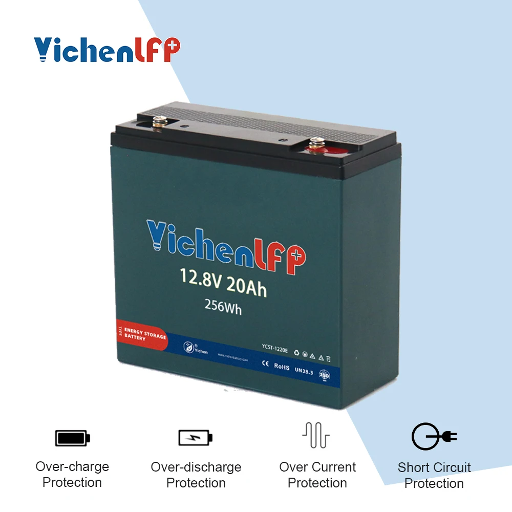 YichenLFP многоцелевой перезаряжаемый портативный глубокий цикл литий-железо-фосфатный аккумулятор 12 В 20 Ач для замены свинцово-кислотных