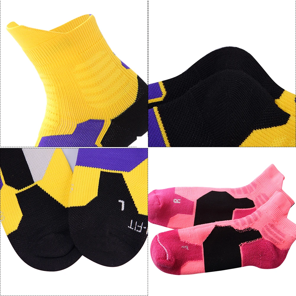 Vivid Color Thick Women Men Outdoor Sport Unisex Crew Basketball Socks Custom Compression Elite Athletic Performance Socks