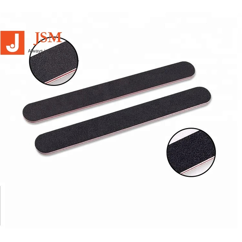 100/180 grit Sanding nail file Black Double Sided Straight Edge Stick File NF002