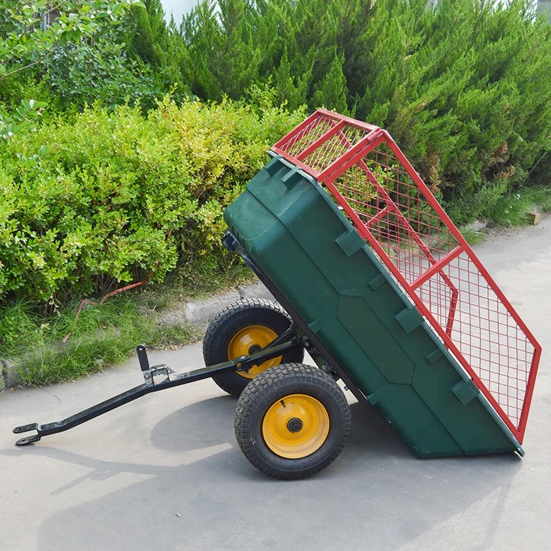 Lawn Outdoor Tractor Truck Tow Tipping Quad ATV Wagon Heavy Duty Farm ATV Bicycle Trailer Dump Carts