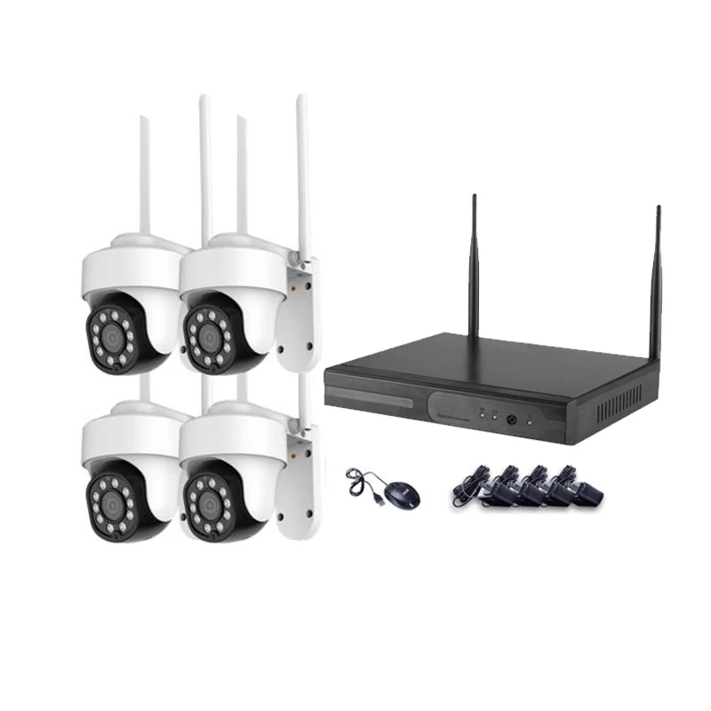 New 4ch Wireless Security Camera System IP Cameras 4 Channel CCTV Systems WIFI NVR Kit 5MP Rotate PTZ Outdoor