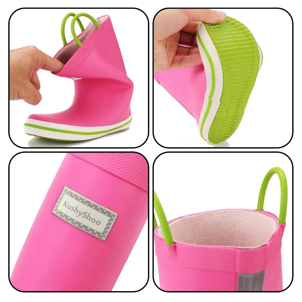 Wear Resistant Outdoor Reusable Rubber Rain Boots For Children