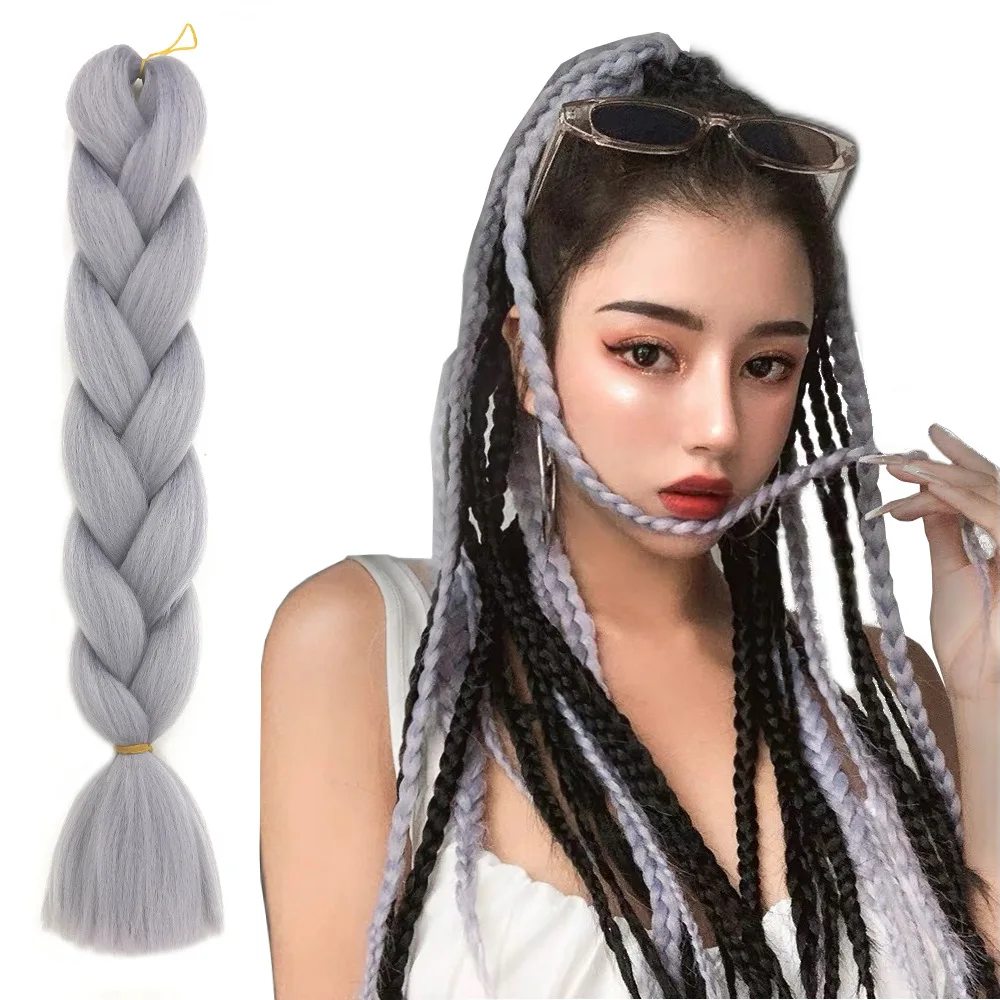 
Aisi Hair Jumbo Hair Braid Crochet Pre Stretched Heat Resistant Fiber 48 Inch For Afircan Synthetic Ombre Braiding Hai 