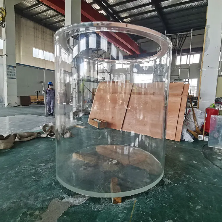 Leyu Factory custom  cylinder Manufacturer Direct Sale Good Price Large Fish Tank Acrylic Aquariums