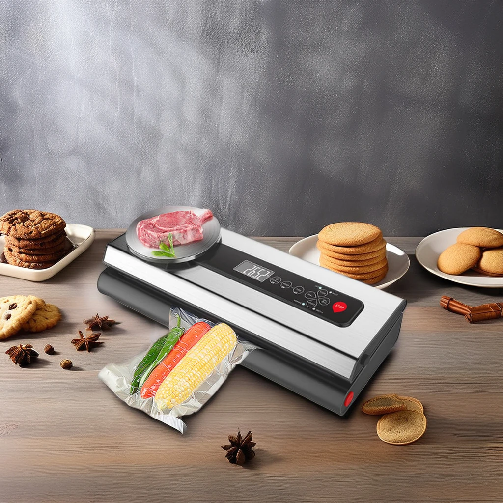 Automatic Vacuum Food Sealers with Kitchen Digital Scale and Car Use for Dry Moist Mode Food Vacuum Packing