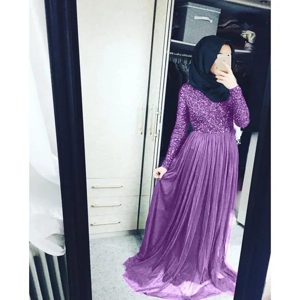 Five color dresses in eight sizes pure colors muslim long women dress