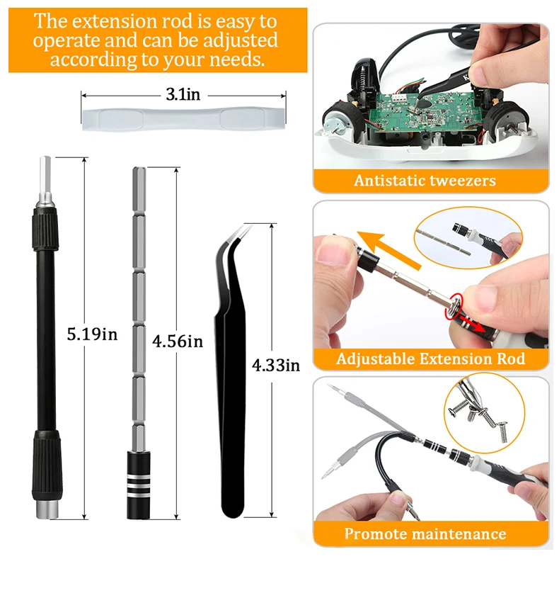 New Arrival 117 in 1 Household DIY Repair Tool Kit Chrome/Nickel Plastic Handle Screwdriver Set for Phone Laptop Computer Repair