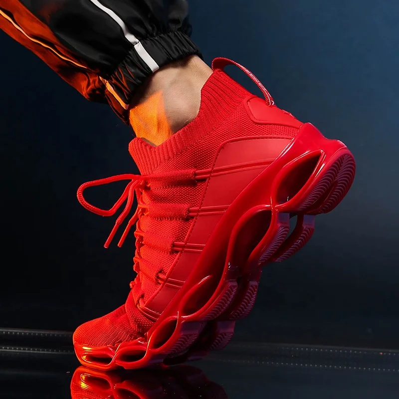 Men Shoes Sneakers fashion Casual Sports Shoes New Breathable Tenis Masculino Adult Male Red Autumn Blade Large Size 48