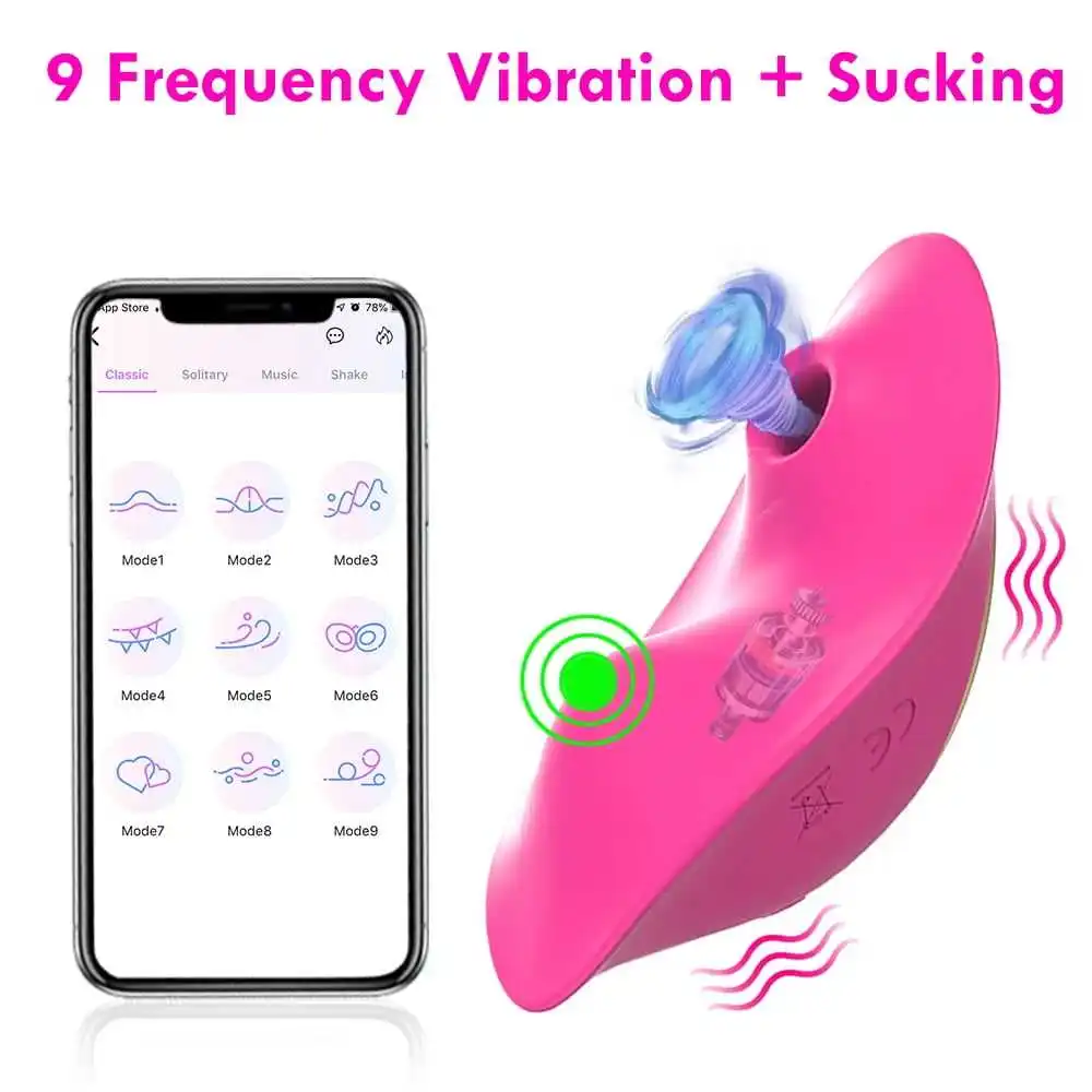 APP Remote Control Female Wearable Massager Panty With Clitoral Nipple Suckingr Silicone Adult sex toys Rose Vibrator for woman