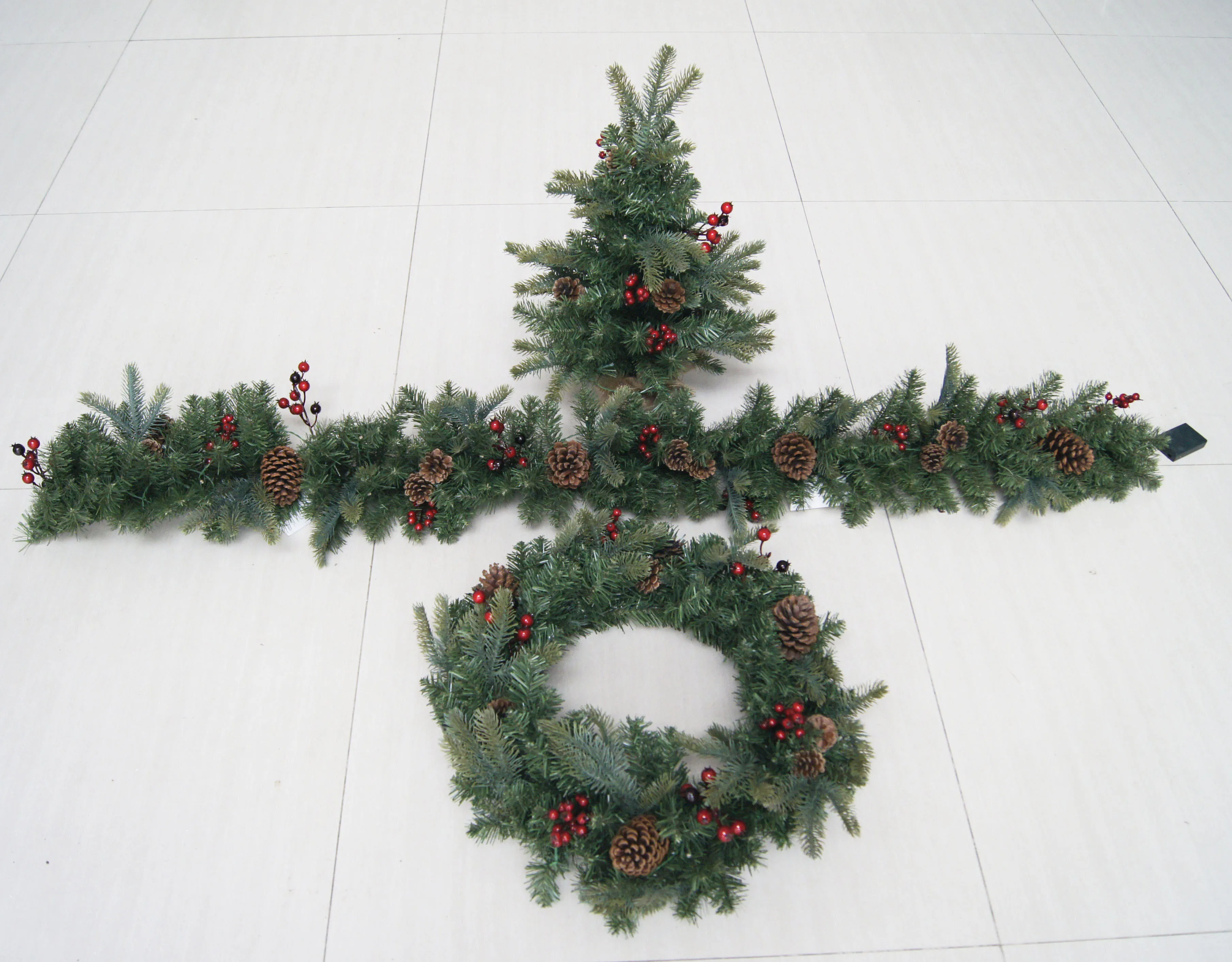 Wholesale Christmas light decorative front door advent wreath pine new years artificial 60 corona navidad