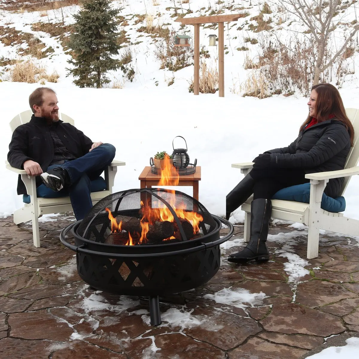 Outdoor Fire Pit 36 Inch Bonfire Wood Burning fire pit Patio Garden yard metal steel  bowl firepit portable  bbq fire pit