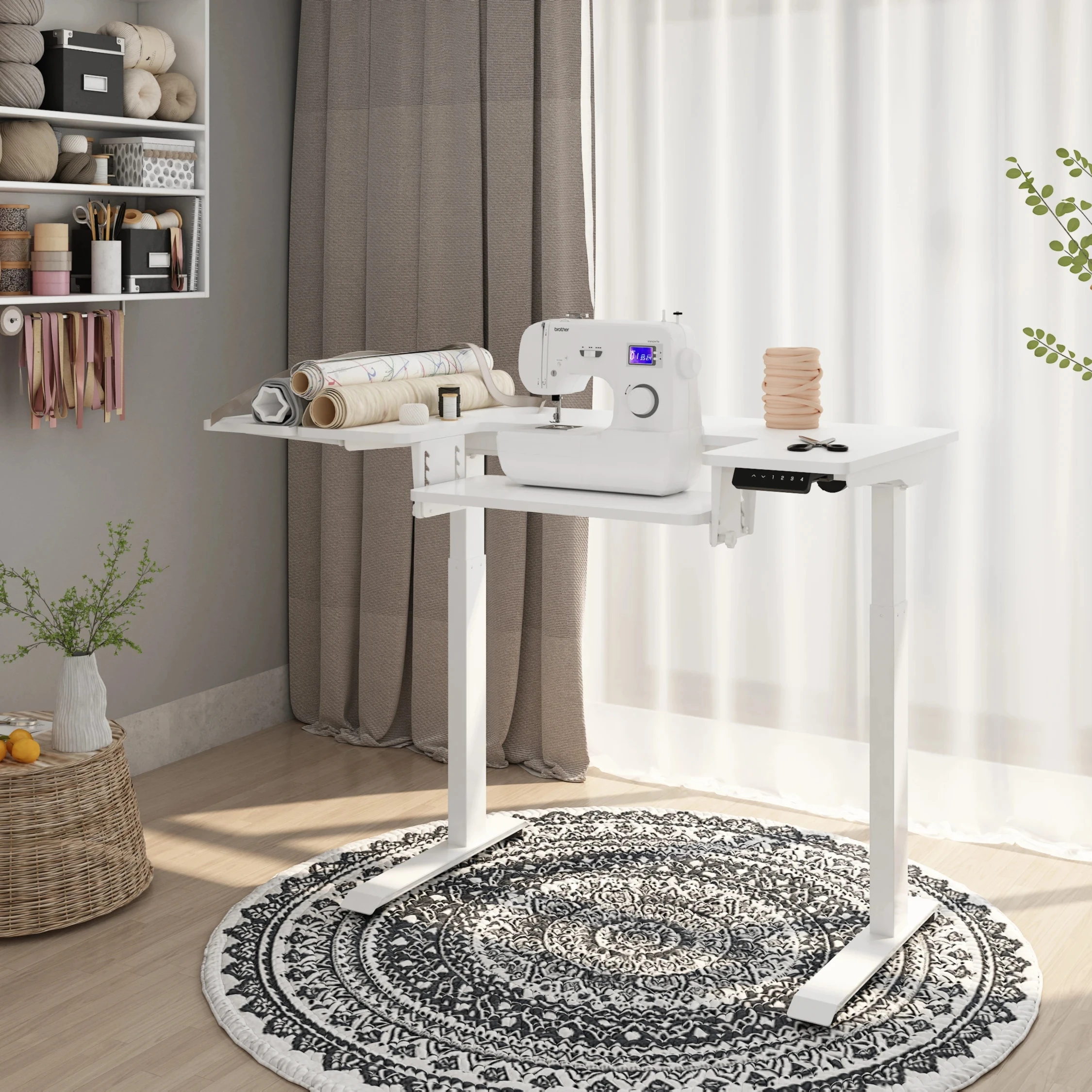 LOCTEK height adjustable standing desk for sewing home side panel modern innovative sit-stand  ET119-SEW