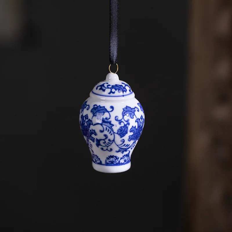 Home Decor Ceramic Flower Vase Antique Pottery Blue And White Porcelain Ginger Jar