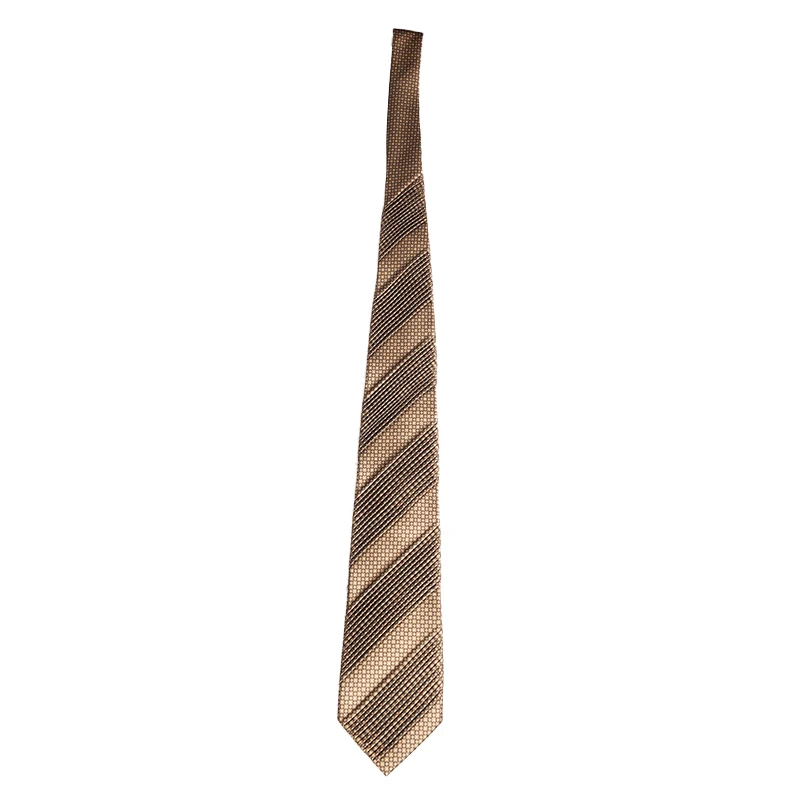 Luxury Custom Personal Design Ties Brown Premium Quality Polyester Print Pleated Tie