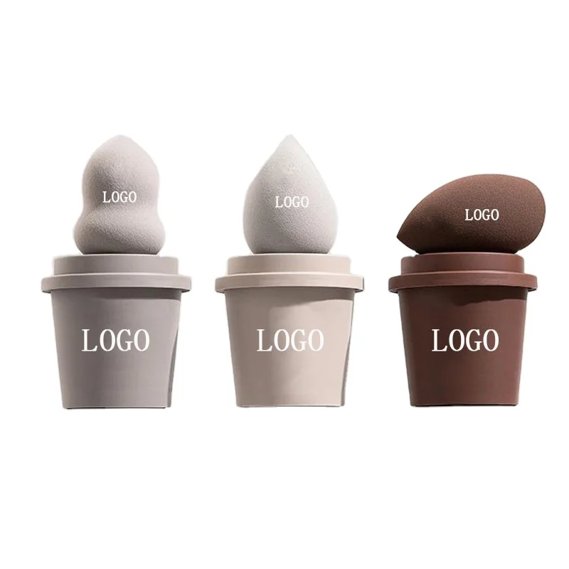 2024 New YD Beauty Egg Cosmetic Blender Customize Make Up Sponge Private Label Latex Free Coffee Cup Makeup Sponge