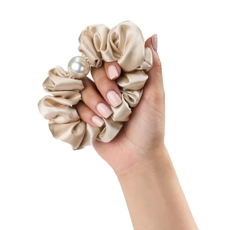 Custom Slip Silk Hair Ties With Logo Luxurious 6a Grade 100% Pure Silk Hair Ties For Women Silk Satin Scrunchies