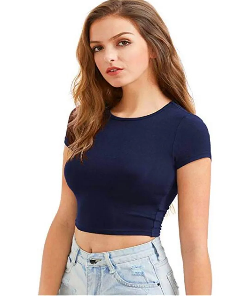 
High Quality Crop Top T Shirt Women Oversized Custom Print 