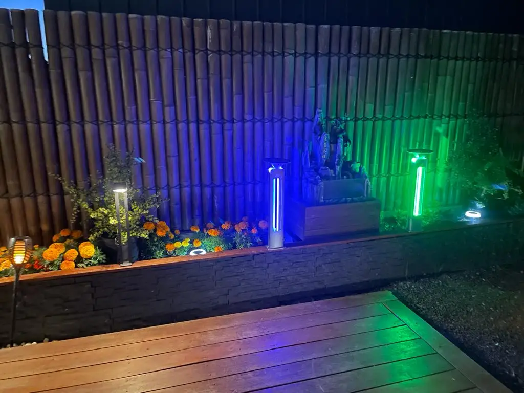 Solar pathway lights Warm White Aluminum solar bollard outdoor garden lights sound sensor 2024