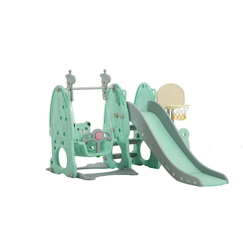 
Cheap children mini home game toys folding custom plastic indoor kids slides and swing for baby playground equipment play set 